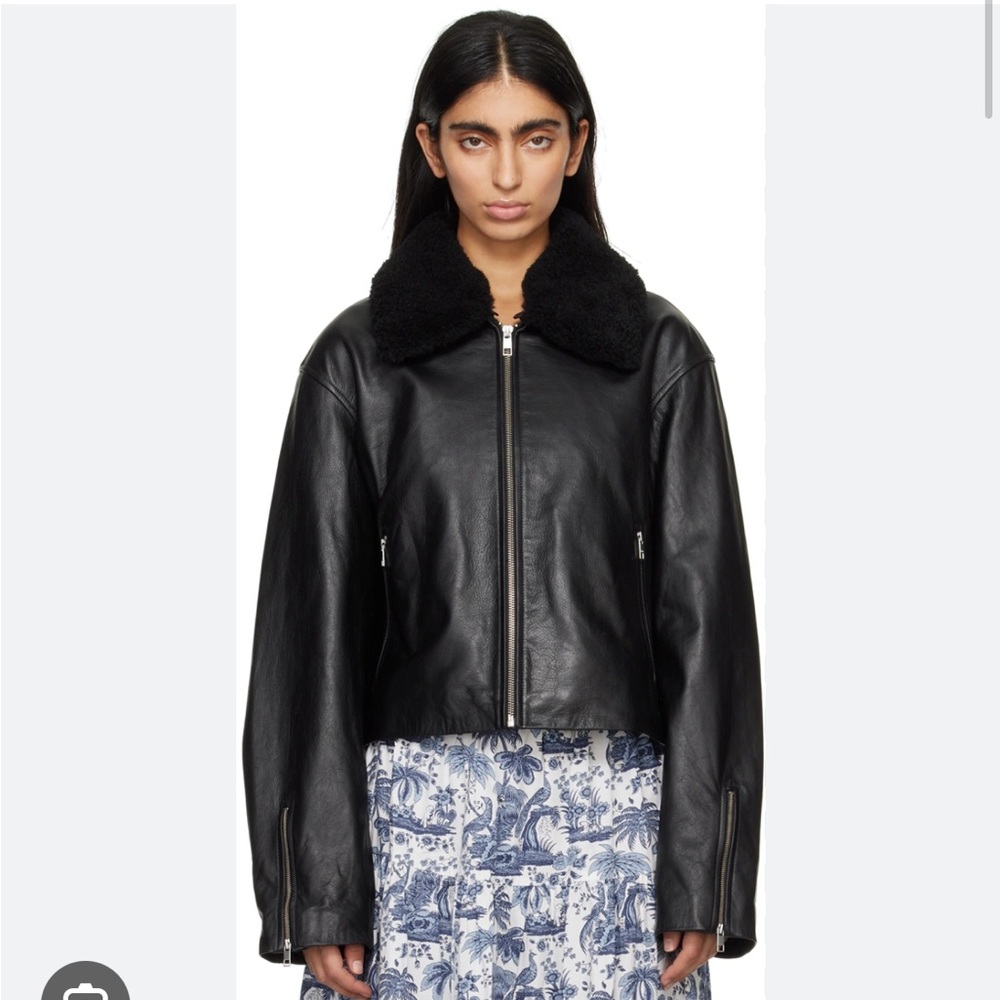 STAUD Black Shearling Coat
